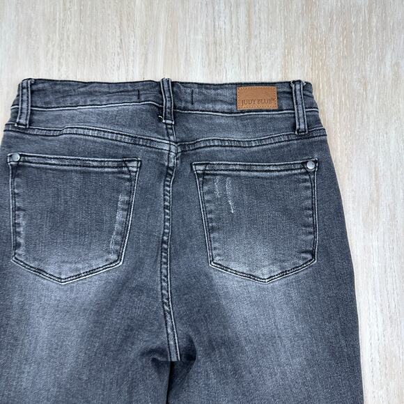Judy Blue Gray Skinny Fit Mid Rise Capri Casual Cropped Ankle Denim Jeans 26 - Picture 15 of 16